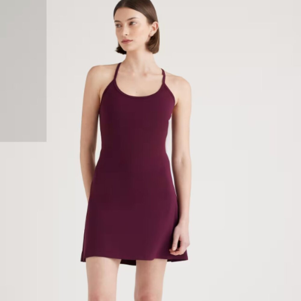 Quince Ultra-Form Active Dress Plum Size Small